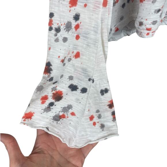 Gilda Midani 100% Slubbed Cotton T-Shirt Long Sleeves Paint Splatter Artsy Small - Picture 9 of 11